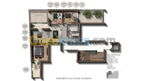 Vente Appartement F4 Mostaganem Mezghrane