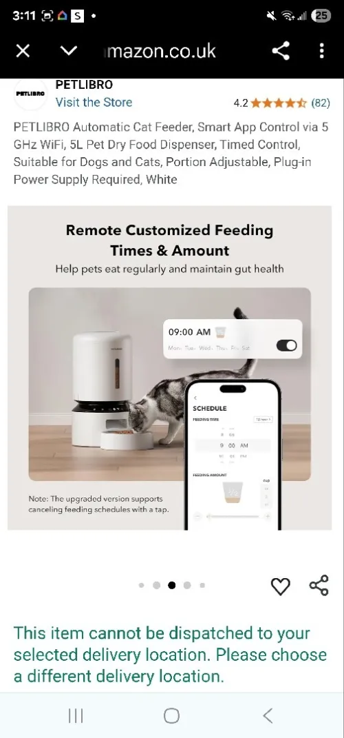 Distributeur automatique de nourriture pour chats/chiens avec caméra