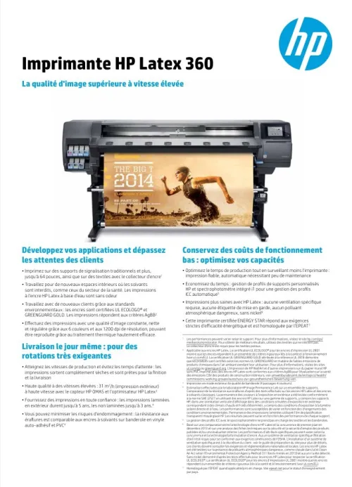 Imprimante grand format hp latex