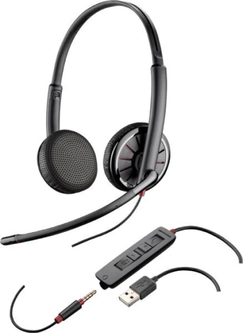 Casque Plantronics filaire Poly stéréo double connectivité USB & Jack 3,5mm