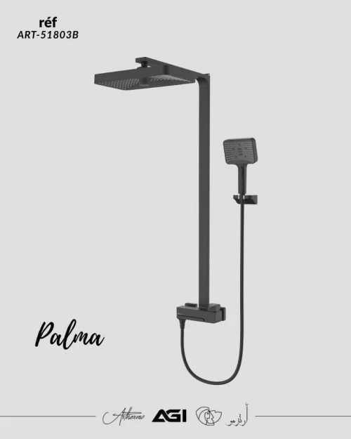 Colonne de douche PALMA Arthermo Black et Chromée avec mitigeur bain douche multifonctions