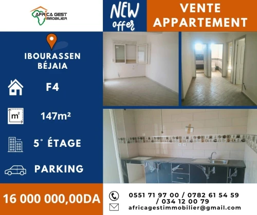 Vente Appartement F4 Béjaïa Bejaia