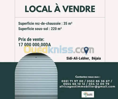 Vente Local Bejaia Bejaia