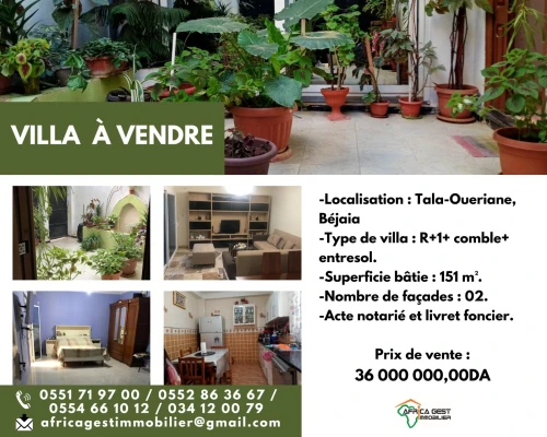 Vente Villa Bejaia Bejaia