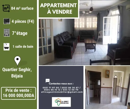 Vente Appartement F4 Bejaia Bejaia
