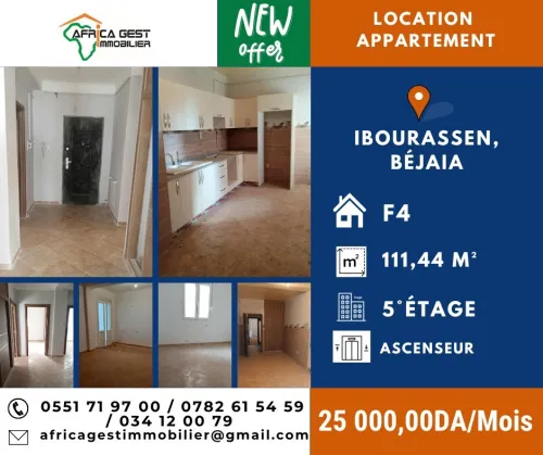 Location Appartement F4 Béjaïa Oued ghir