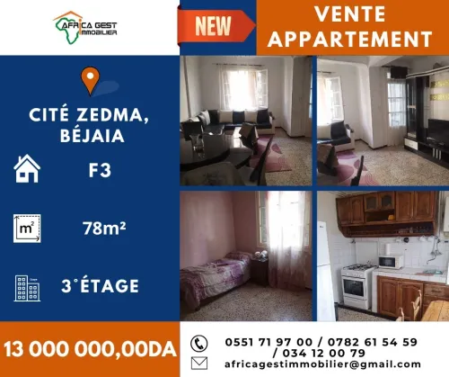 Vente Appartement F3 Béjaïa Bejaia