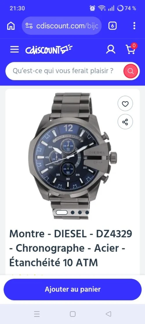 Montre diesel homme original Venu de France