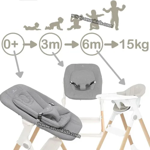 Chaise Haute Bébé Évolutive en Bois- Olmitos