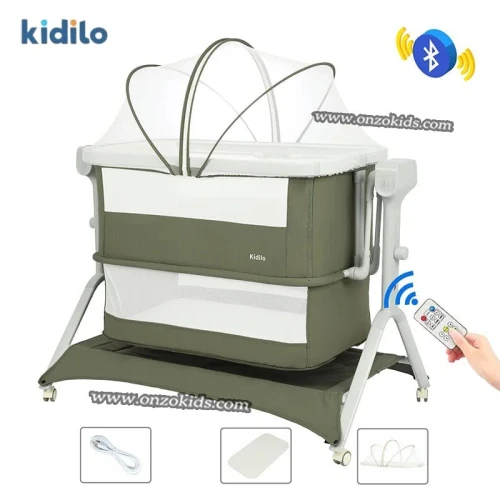 Berceau Cododo Électrique Avec Bluetooth Et Télécommande Réglable à Deux Niveaux- Kidilo