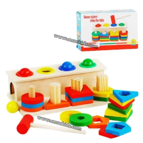 jouets éducatif Jeu en bois de logique piquets géométriques 