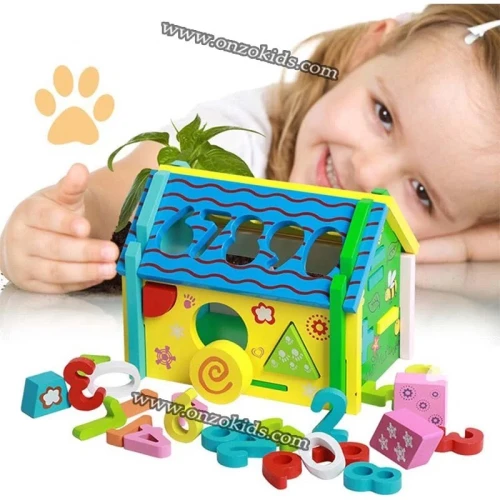 jeux educatif Maison des chiffres en bois