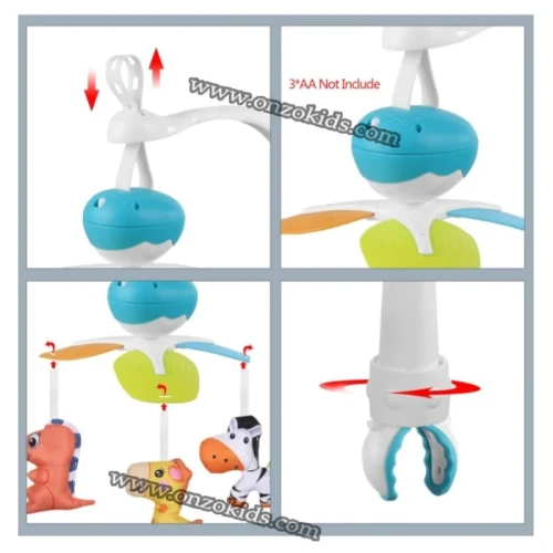 Jouet Musical pour Bébé Rotatif à 360  Cloche Lit