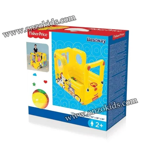 Parc de jeux en forme de bus scolaire gonflable