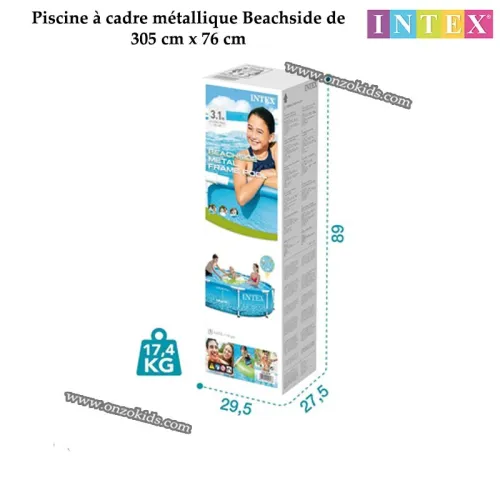 iPiscine hors sol à cadre métallique Beachside 305 cm x 76 cm - INTEX