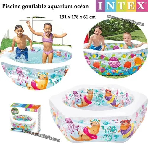 Piscine gonflable aquarium océan 191 x 178 x 61 cm - INTEX