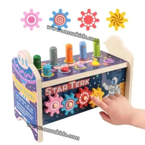 jeux éducatif  Jeu de taupe 5 en 1 jeu d apprentissage en bois pour bébé