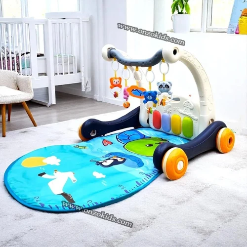 Trotteur Et Tapis D'éveil 2en1 avec musique et jouets