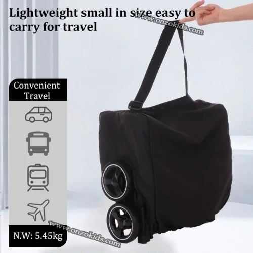 Poussette pliable compacte facile à transporter avec sac à dos