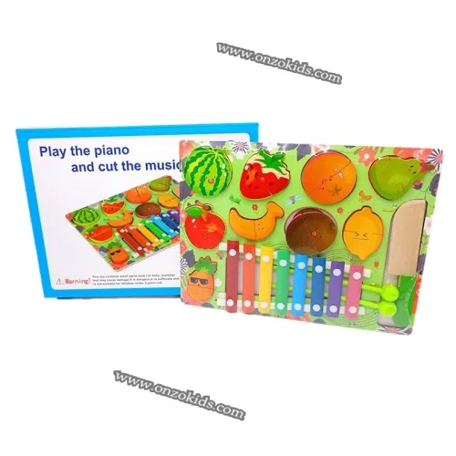Planche à découper des fruits pour enfant avec piano
