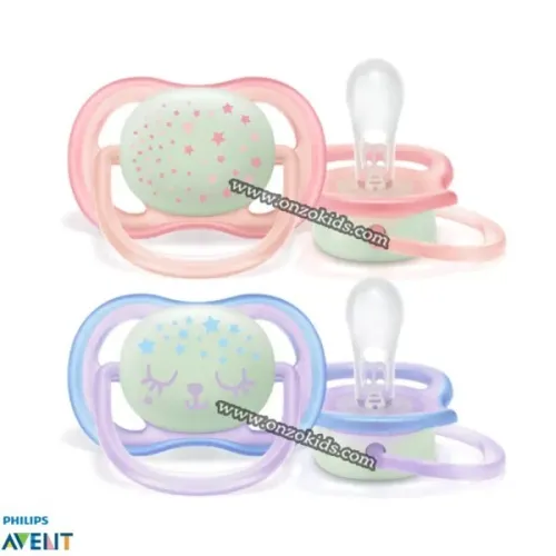 Pack 2 Sucettes Ultra air Nighttime 0 a 6 mois  AVENT PHILIPS