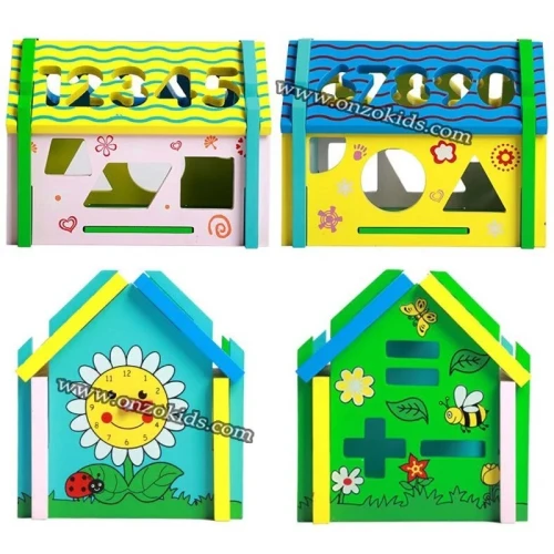 jeux educatif Maison des chiffres en bois