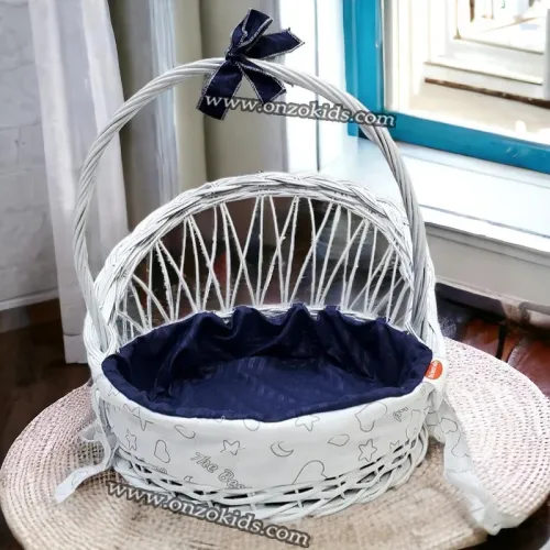 Panier cosmétique rond en osier