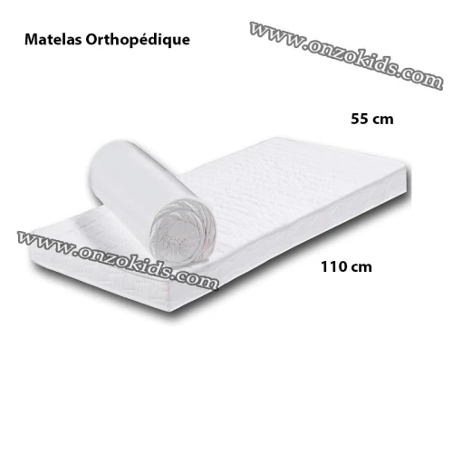 Matelas orthopédique pour bébé 110 x 55 cm