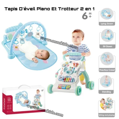 Tapis Déveil Piano Et Trotteur 2 en 1