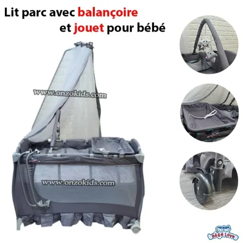 Lit parc avec balançoire et jouet pour bébé  Bébé Love