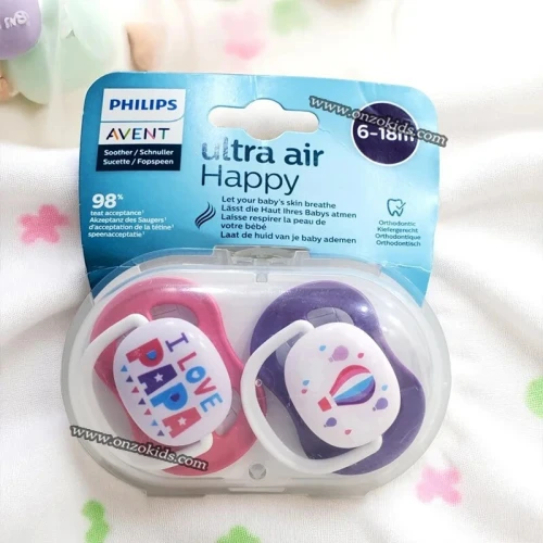 Pack 2 Sucettes Ultra air Happy 6 - 18 mois - AVENT PHILIPS