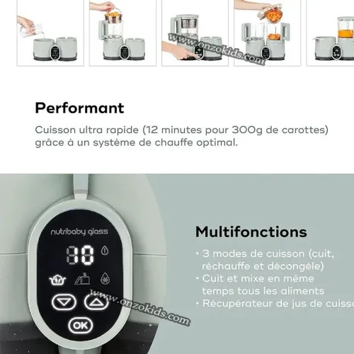 Robot Cuiseur 4en1 Bébé Nutribaby Glass - Babymoov