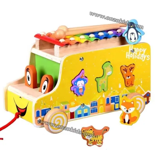 Jouet éducatif Remorque en bois Xylophone en Bois