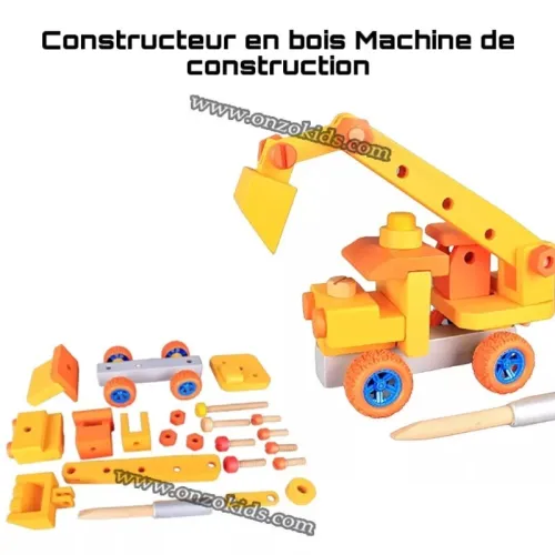  jouet éducatif Constructeur en bois Machine de construction