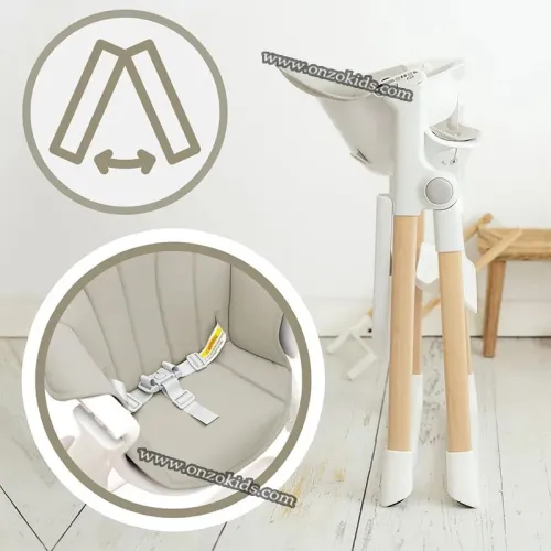 Chaise Haute Bébé Évolutive en Bois- Olmitos