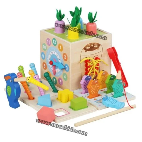 Jouet en Bois Bebe 8 en 1 Jeux Montessori jouet Educatifs pour Enfant