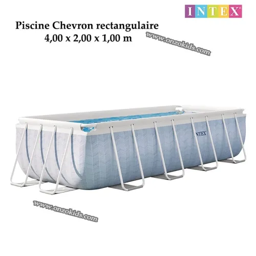 Piscine Chevron rectangulaire 400 x 200 x 100 cm - INTEX