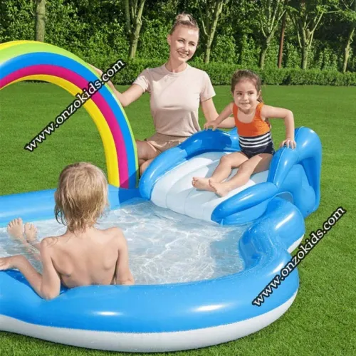 Aire de jeux avec pataugeoire Rainbow n Shine 257 x 145 x 91 cm | Bestway