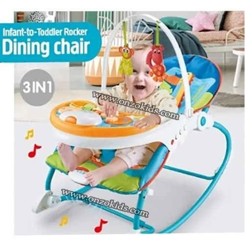 Transat, chaise à manger 3 in 1 vibrant et musical