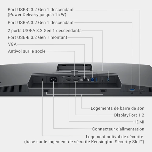 ECRAN DELL P2725H 27 LED FULL HD (1920 X 1080) -VGA/DISPLAYPORT-100Hz