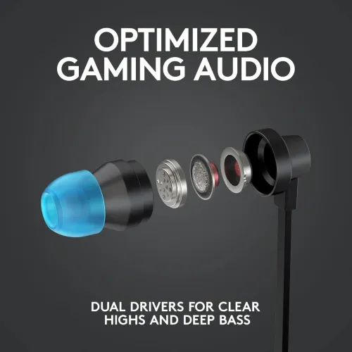 Ecouteur LOGITECH G333 Gaming intra-auriculaires - double transducteur dynamique - microphone intégré avec commandes sur câble