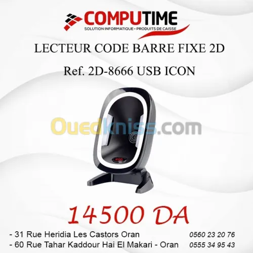 Lecteur code barre fixe 2D Ref. 2D-8666 USB ICON