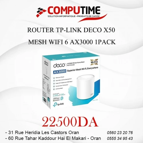 ROUTER TP-LINK DECO X50  MESH WIFI 6 AX3000 1PACK