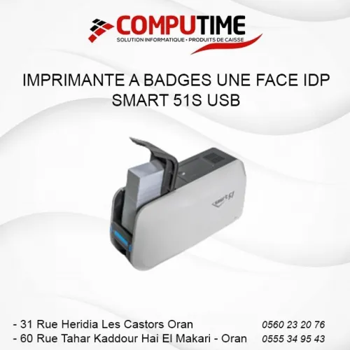 IMPRIMANTE A BADGES UNE FACE IDP SMART 51S USB