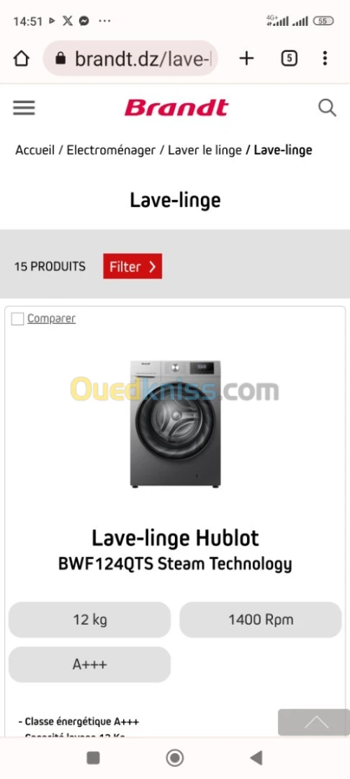 Machine a lavé 1400trs