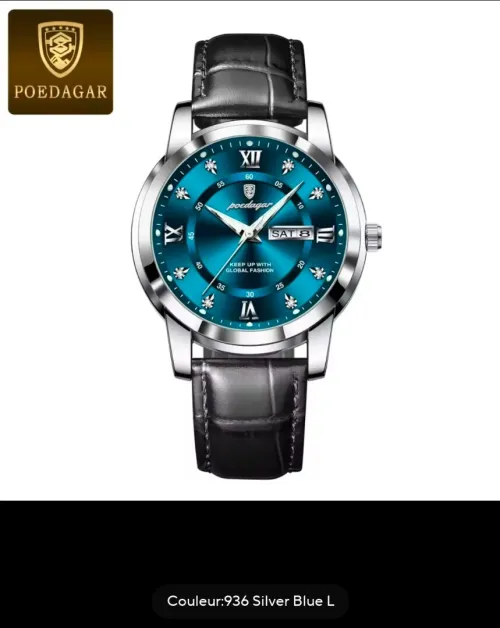 montre POEDAGAR blue silver
