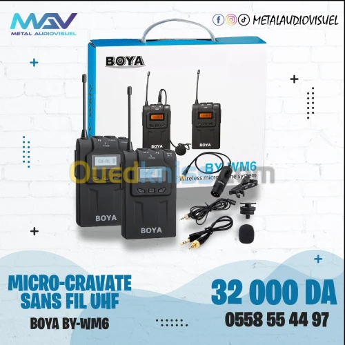 Microphone Caméra Micro Cravate UHF - BOYA BY-WM6 