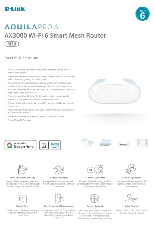 ROUTEUR D-LINK AQUILA PRO AX3000 WI-FI 6 dual bond