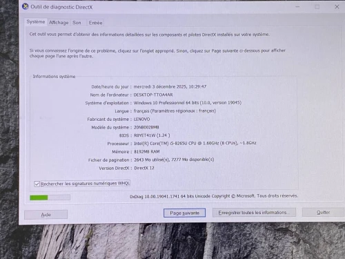 THINKPAD E590 / INTEL I5 8EME / 8G / 512 SSD / 15.6 / FHD