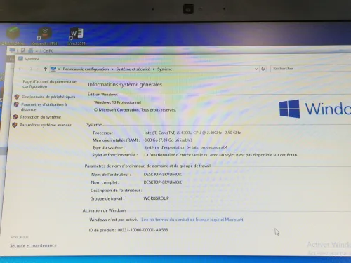LOT DELL LATITUDE 7470 / INTEL I5 6 EME / 8G / 128 SSD / 14 FHD